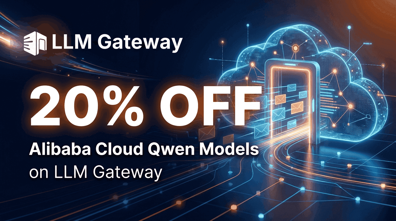 20% Off All Alibaba Cloud Qwen Models on LLM Gateway