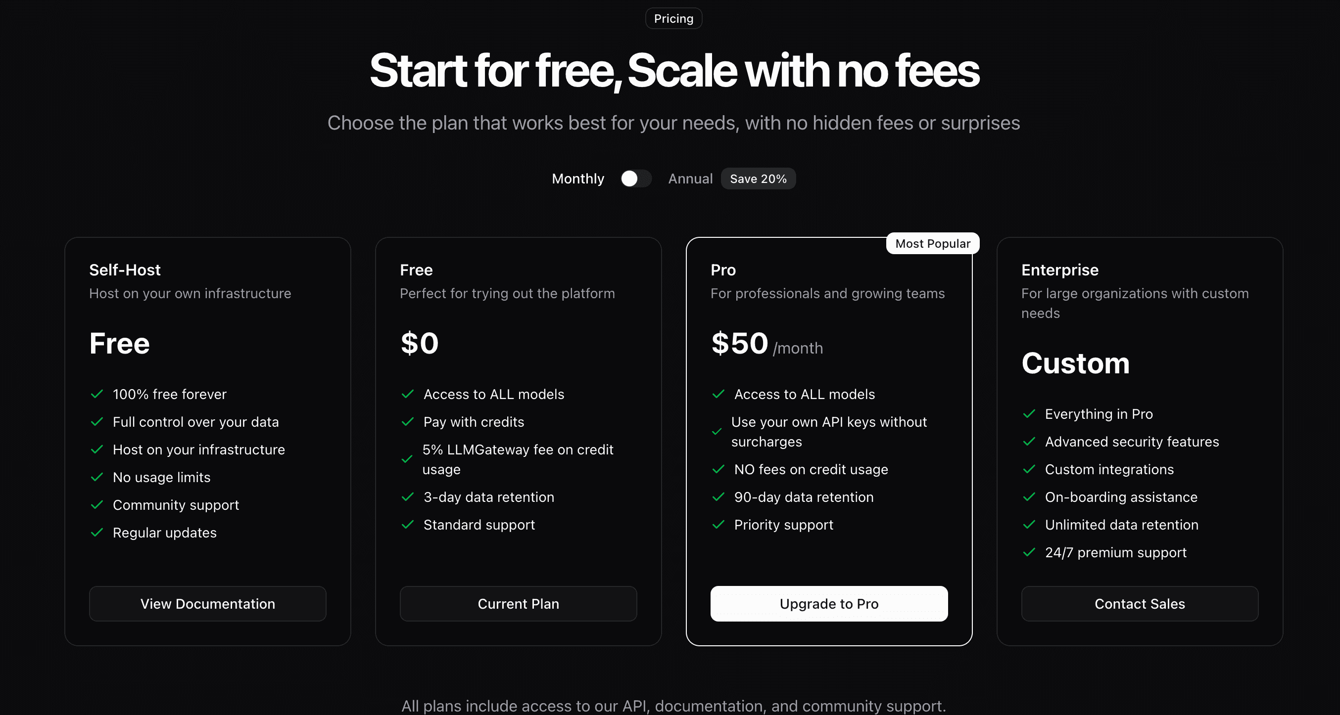 Pro subscription dashboard showing provider key management and billing controls