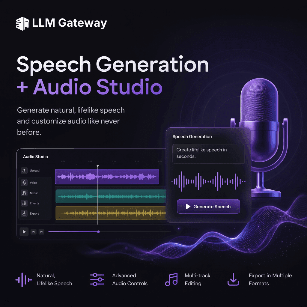 Speech generation and Audio Studio on LLM Gateway
